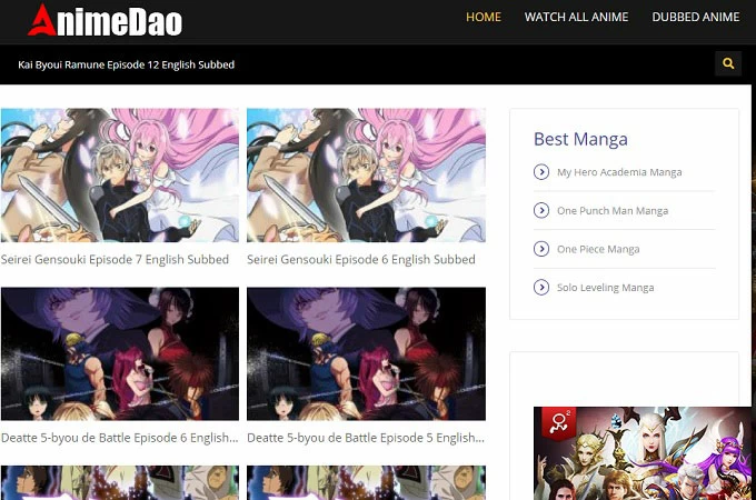 animedao sitios de anime