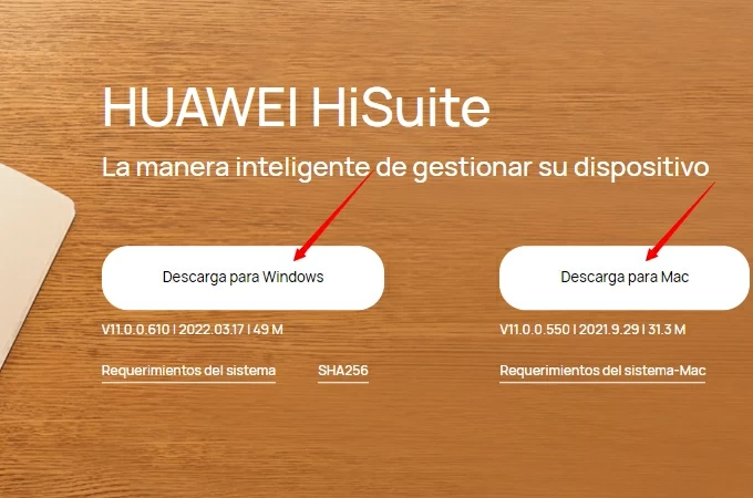 controlar de huawei hisuite