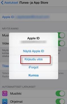 Poista Apple ID iPhonestasi suoraan