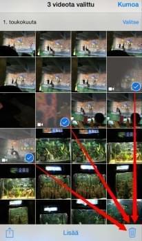 Poista Videot iPhonen Kamerarullasta