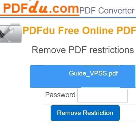 enlever la protection d'un PDF via PDFdu