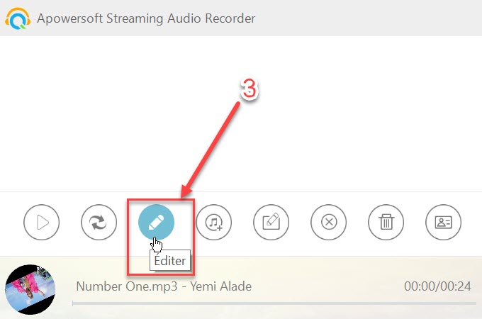 éditer un fichier mp3 avec audiostreamingrecorder 