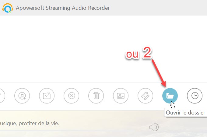 audiostreamingrecorder ouvrir le fichier