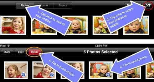 supprimer les photos depuis iPad Camera Roll