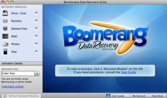 Boomerang Data Recovery Software pour Mac