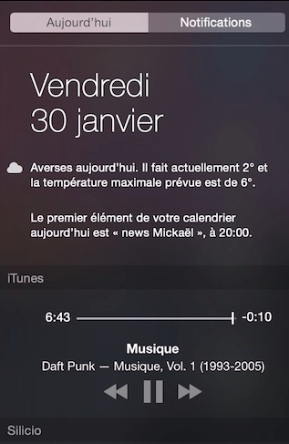 widget de notification