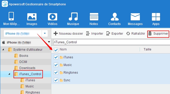 supprimer iTunes control