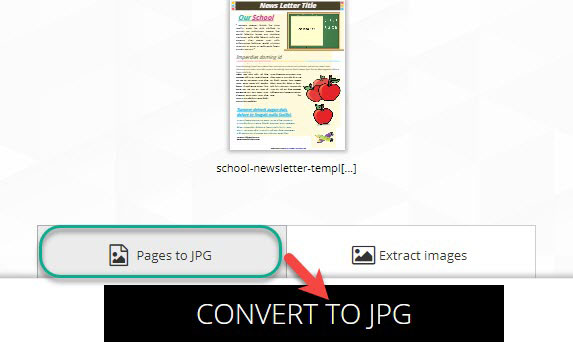 changer PDF en JPG via iLovePDF