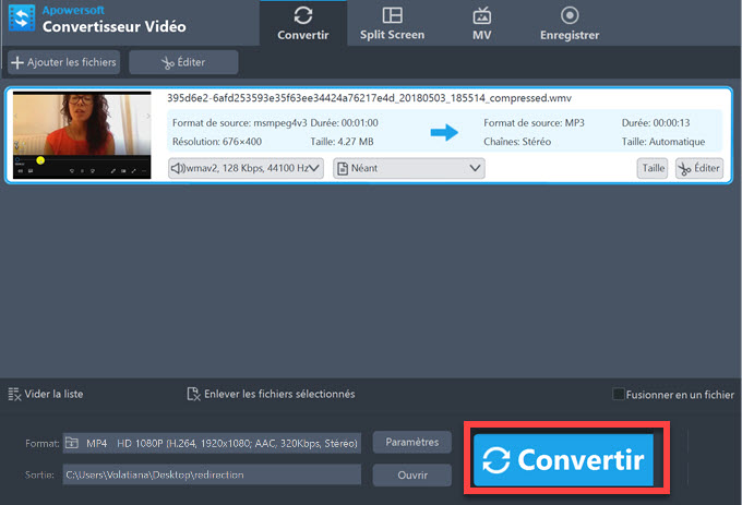 convertir vidéo via Convertisseur Vidéo