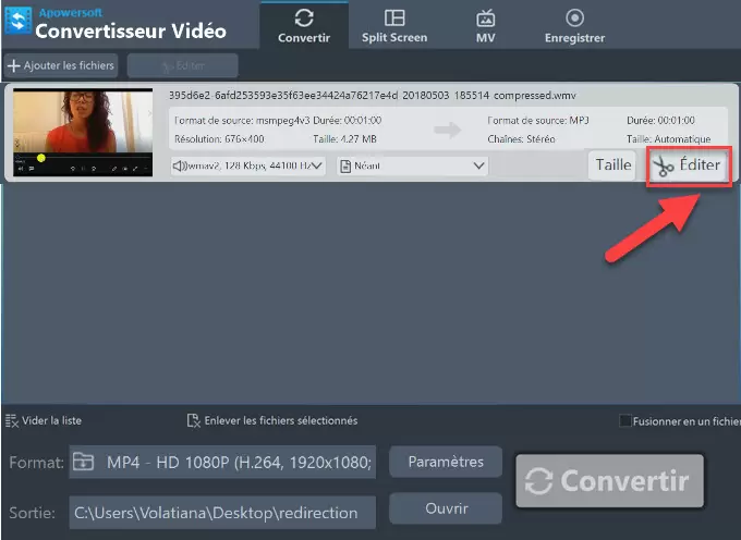 éditer vidéo via Convertisseur Vidéo