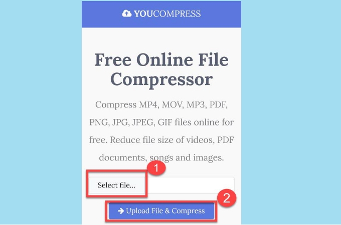 compresser vidéo via YOUCOMPRESS
