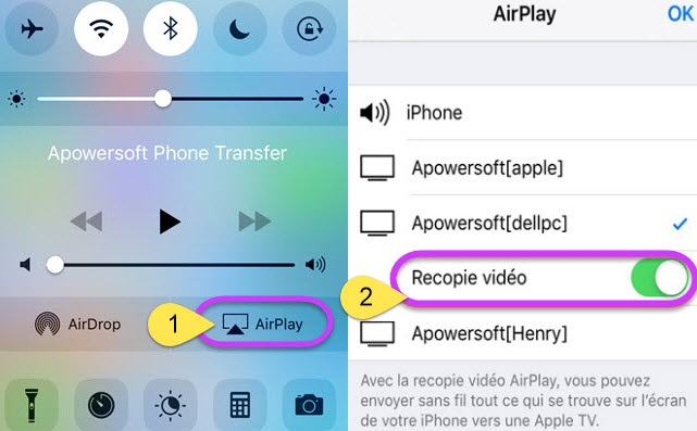 connecter ApowerMirror sous iOS 10 et inférieur