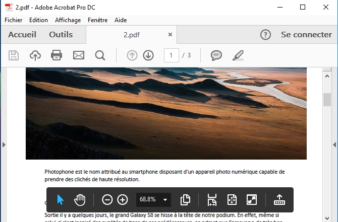 visualiser PDF sur Windows 10 via Adobe Acrobat