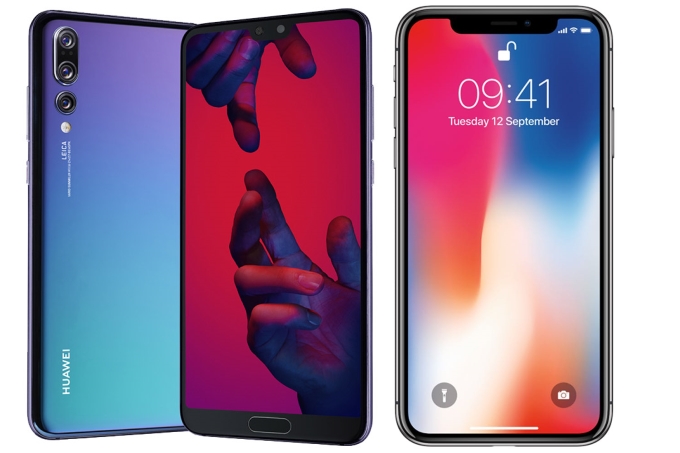 apparence Huawei P20 Pro et iPhone X