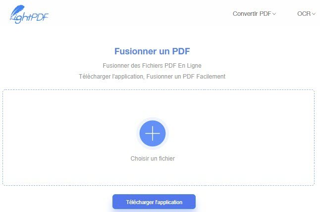 fusionner des pdf sur lightpdf