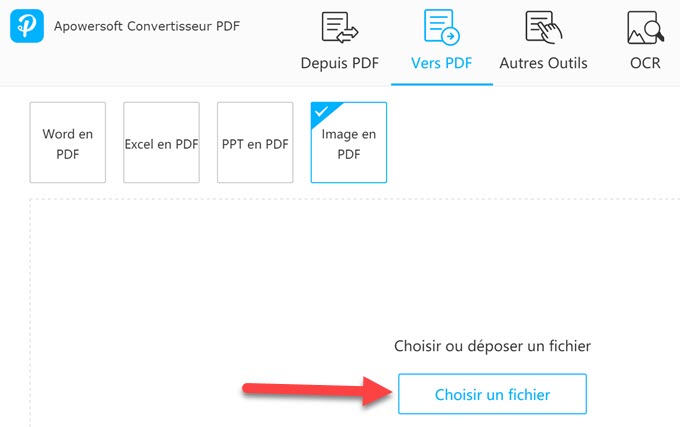 convertir JPG en PDF via Apowersoft