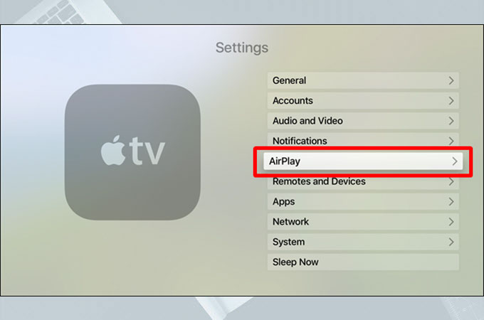 paramètres airplay apple tv  