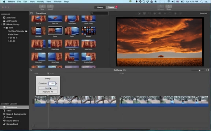 iMovie logiciels de montage vidéo pour Mac