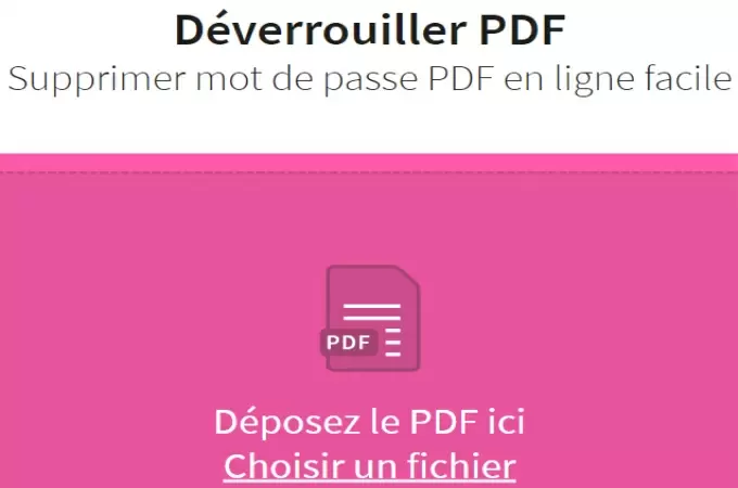 supprimer un mot de passe pdf via smallpdf