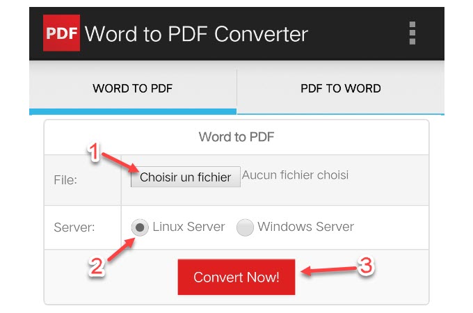convertir un document Word en PDF sur Android