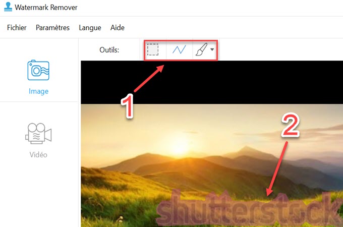 watermarkremover-sélectionner outils