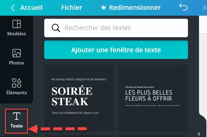 ajouter du texte sur canva