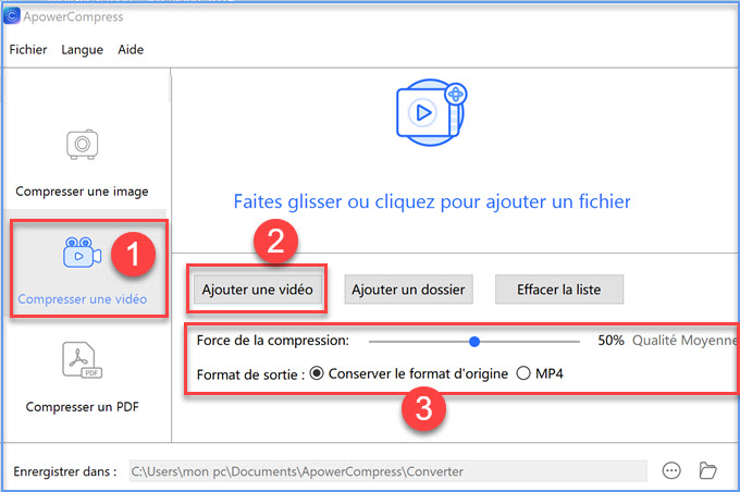 ajouter fichier ApowerCompress