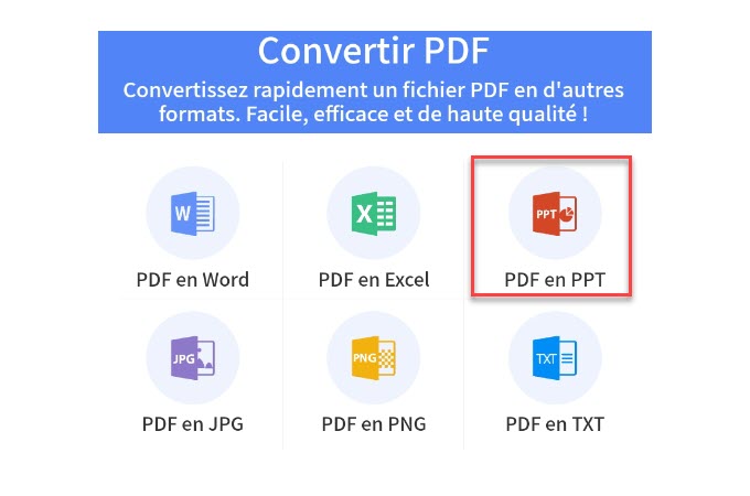 choisir PDF en PPT