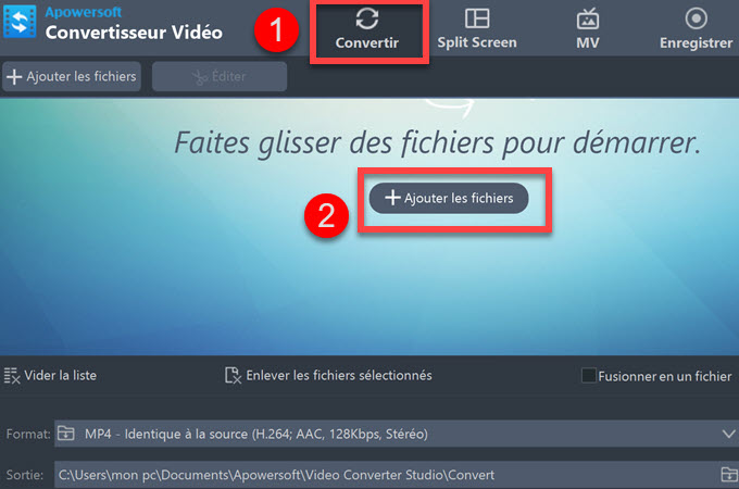 ajouter fichier Convertisseur Vidéo 