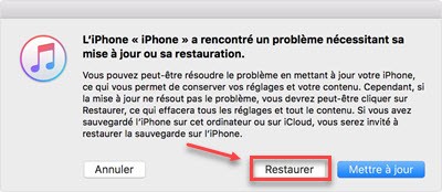 restaurer iphone via itunes