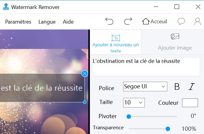 ajouter une citation avec Watermark Remover