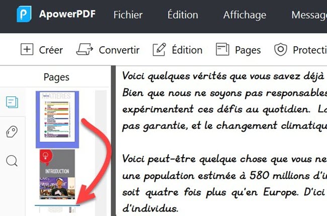 glisser la page pour modifier l’ordre des pages PDF