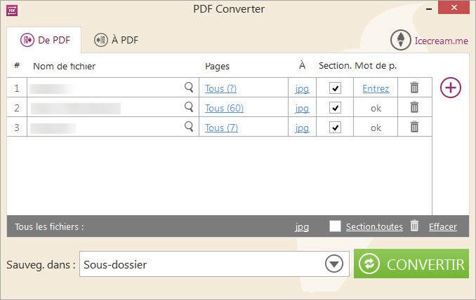 icecream pdf converter logiciels pour convertir un JPG en PDF