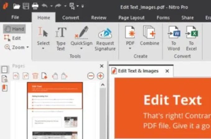 nitropdf pour convertir un PDF