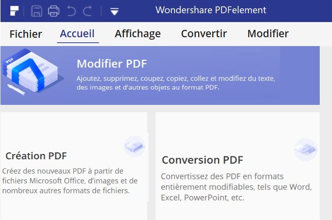 pdfelement pour convertir un PDF