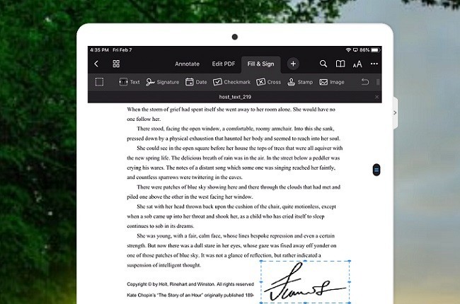 signer un PDF sur iPad