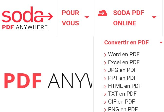 sodapdf pour convertir un PDF