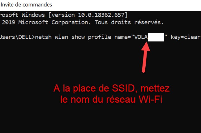 code wifi sur cmd