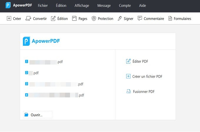 interface d'ApowerPDF