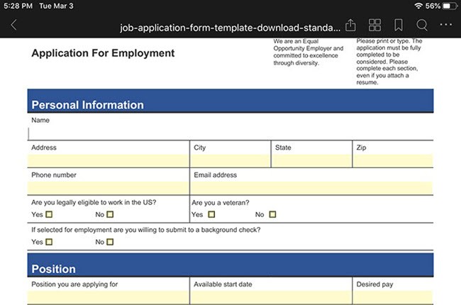remplir un formulaire PDF sur iPad avec foxit-pdf