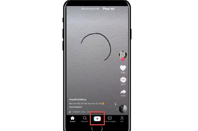 importer une longue vidéo sur tik tok icône plus