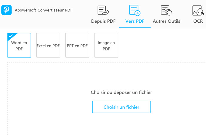 convertir un CV en PDF avec Convertisseur PDF Apowersoft