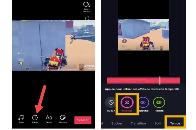 inverser une vidéo Tik Tok