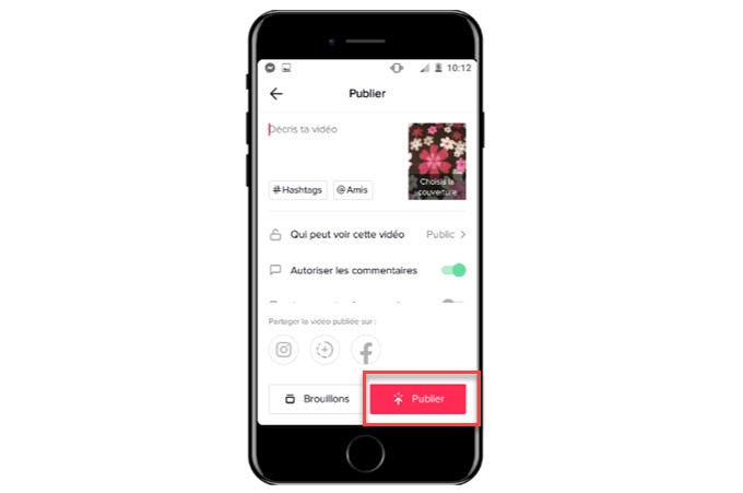 publier vidéo sur Tik Tok
