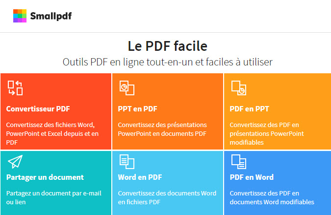 smallpdf pour convertir un CV en PDF