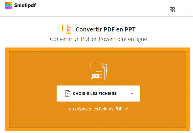 convertir un pdf en ppt avec smallpdf