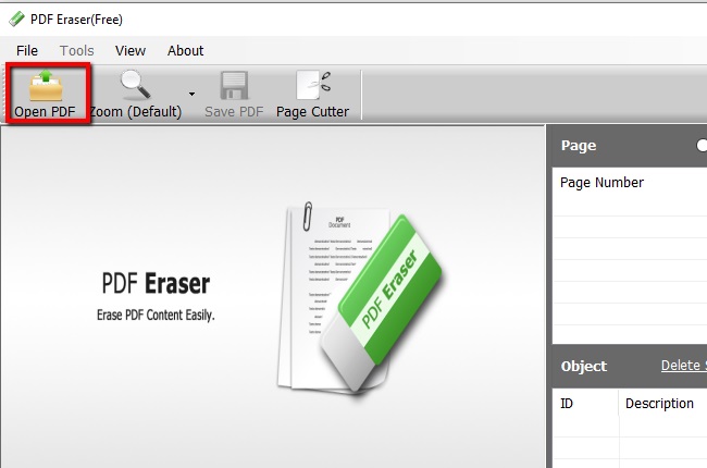 ouvrir le fichier pour supprimer du texte sur un PDF