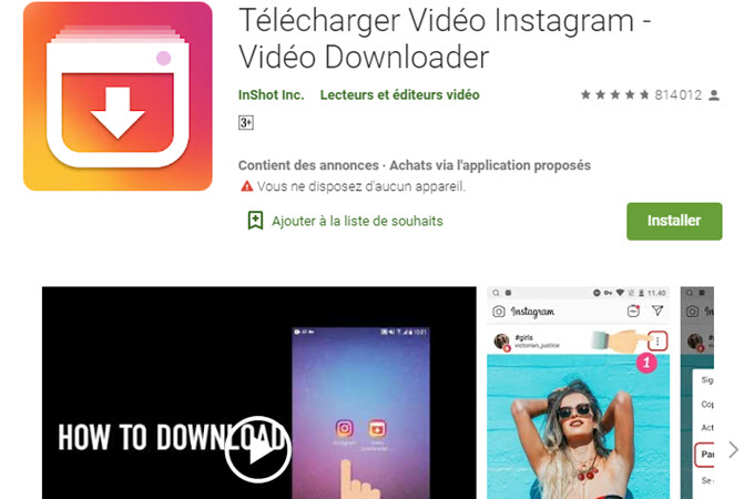 Télécharger les vidéos Instagram Reels sur Android