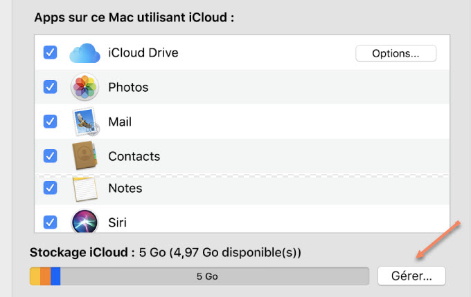 supprimer données iCloud sur Mac