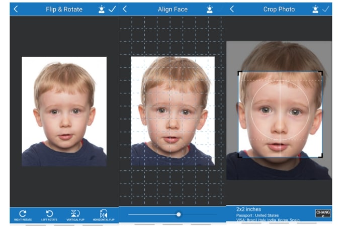 application de photo de passeport pour bébé
